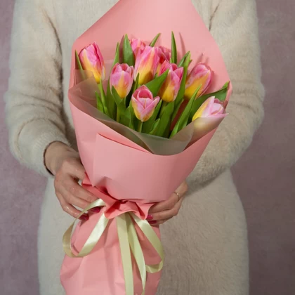 Букет из розовых тюльпанов (9)