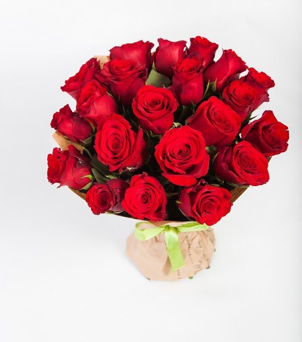 Букет из красных роз 21 шт, 40 см